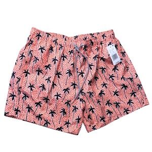 Boardies Mens Size Large Orange and Black Palm Tree Print Lined Board Shorts NWT